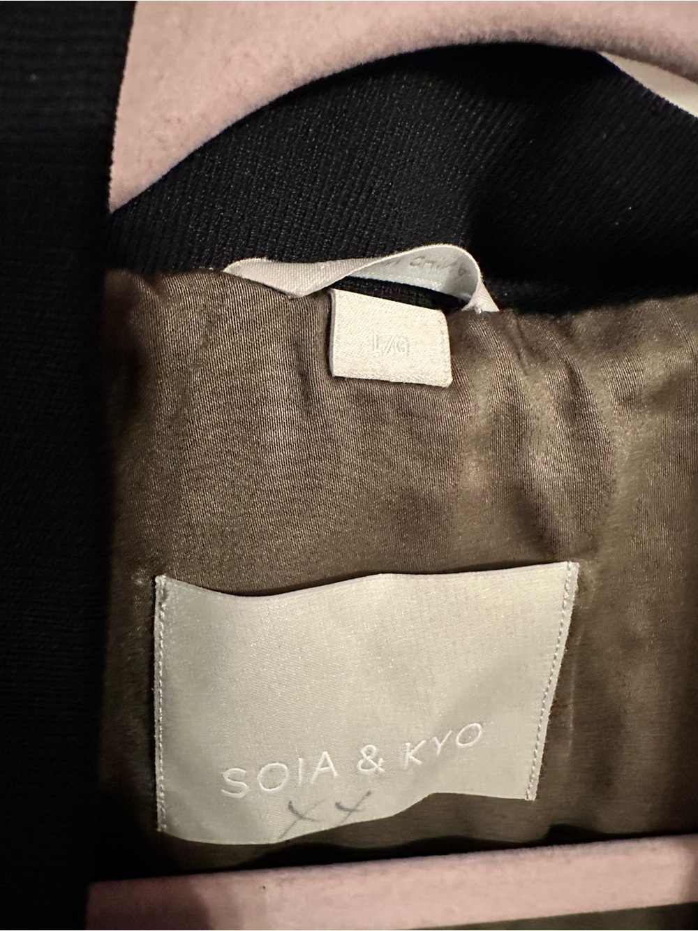 Soia & Kyo Bia Bonsai Long Bomber Two-Tone Olive and Black Coat L - Picture 10 of 16
